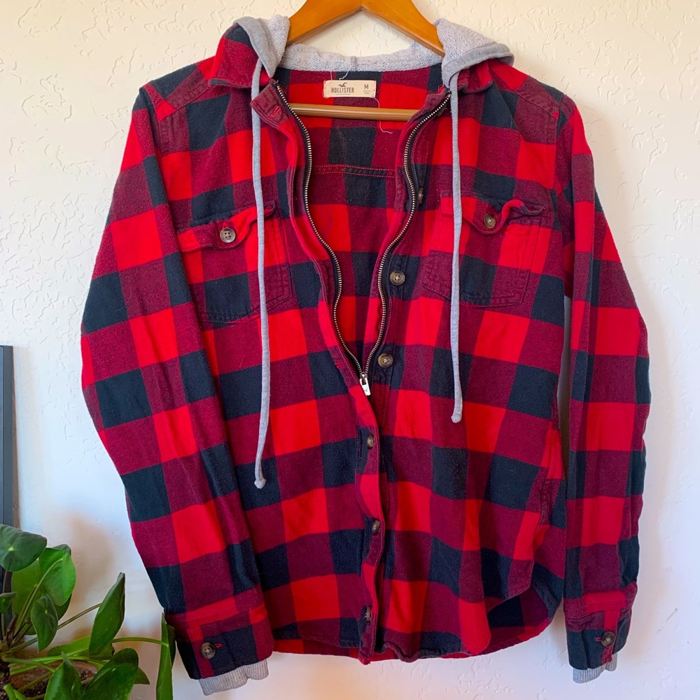 Hooded Flannel   |   Red   |   Hollister